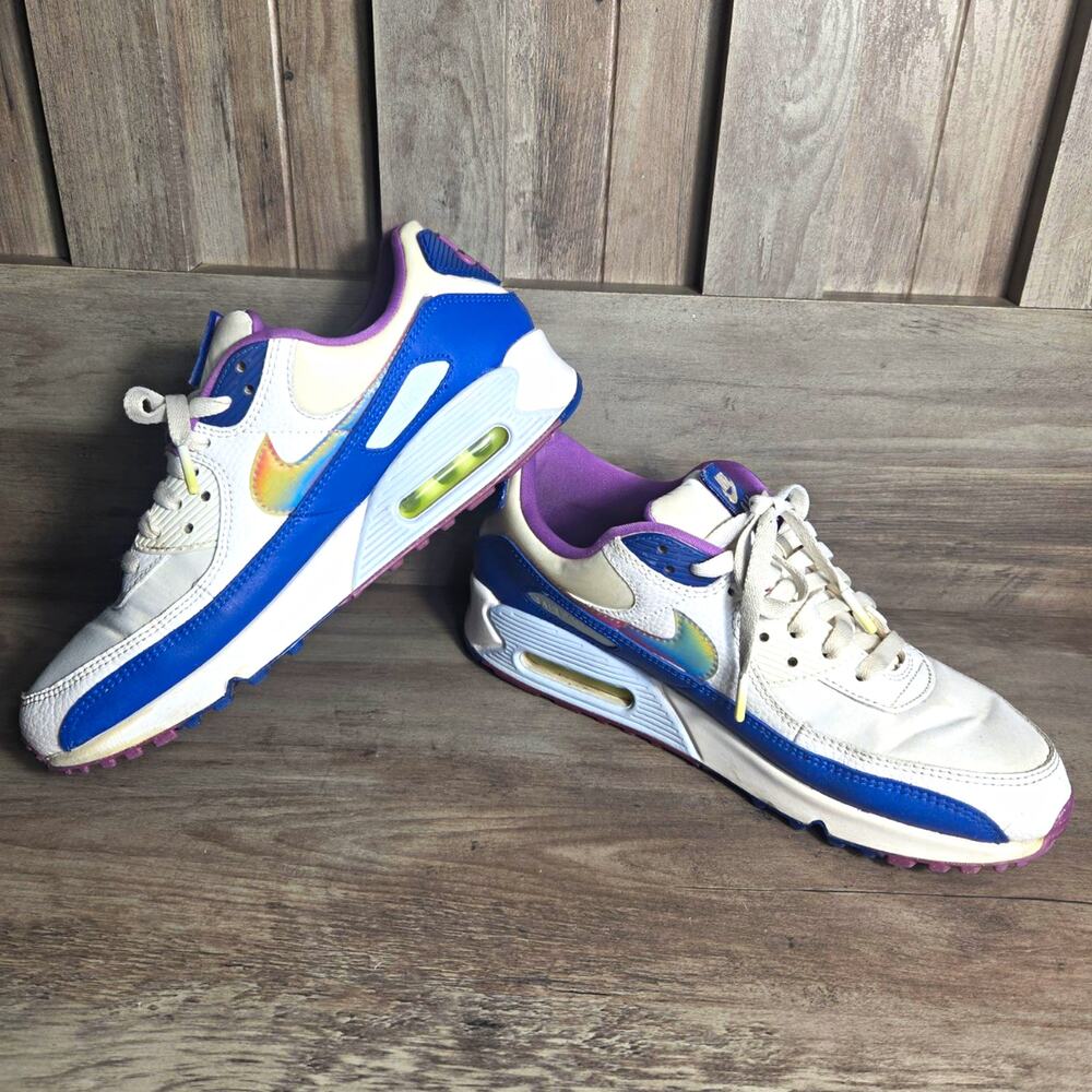 Nike Air Max 90 Easter 2020 CT3623-100 Men's 10 White Blue Purple Iridescent
